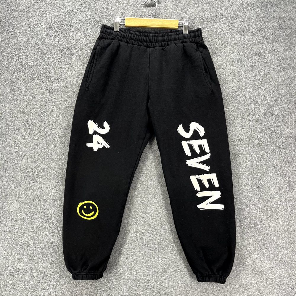 24seven Joggers women Small Black Sweatpants Tour Merch Dance Fleece drawstrings
